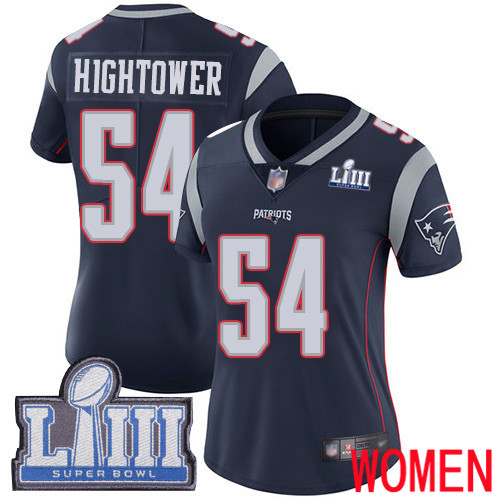 New England Patriots Football #54 Super Limited Navy Blue Women Dont a Hightower Home NFL Jersey